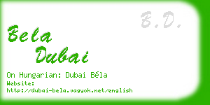 bela dubai business card