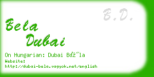 bela dubai business card